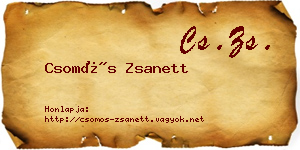 Csomós Zsanett névjegykártya